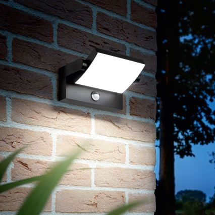 Ideal Lux - LED Lauko sieninis šviestuvas su jutikliu SWIPE LED/21W/230V CRI 90 IP54 juoda