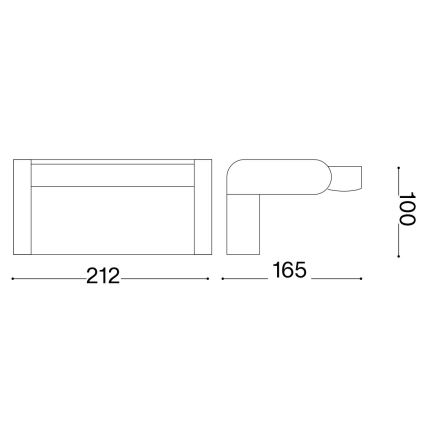 Ideal Lux - LED Lauko sieninis šviestuvas su jutikliu SWIPE LED/21W/230V CRI 90 IP54 juoda