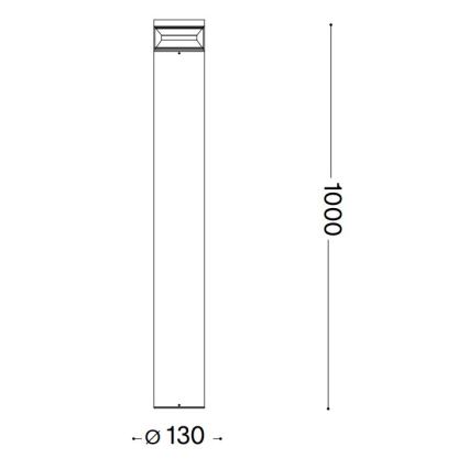 Ideal Lux - LED lauko šviestuvas BOEING LED/14W/230V 100 cm CRI 90 IP65 juoda