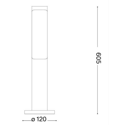 Ideal Lux - lauko LED lempa ETERE LED/9,5W/230V 4000K 60 cm CRI 90 IP44 ruda
