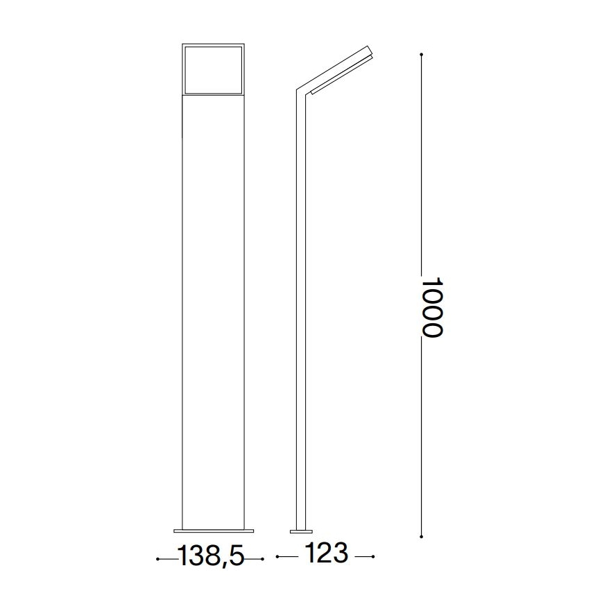 Ideal Lux- LED lauko šviestuvas STYLE LED/8,5W/230V 4000K 100 cm CRI 90 IP54 juoda