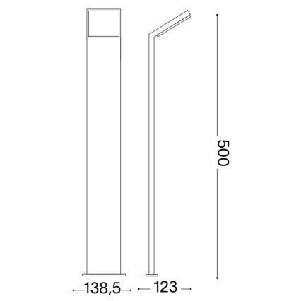 Ideal Lux - LED lauko šviestuvas STYLE LED/8,5W/230V 4000K 50 cm CRI 90 IP54 juoda
