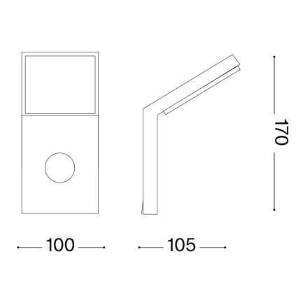 Ideal Lux - LED lauko šviestuvas su jutikliu STYLE LED/9W/230V 4000K CRI 90 IP54 antracitas