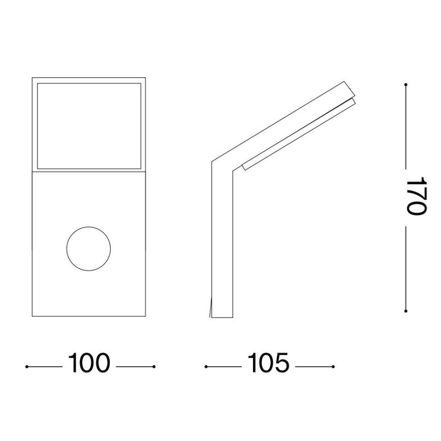 Ideal Lux - LED lauko šviestuvas su jutikliu STYLE LED/9W/230V 4000K CRI 90 IP54 antracitas