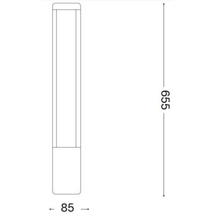 Ideal Lux - LED lauko šviestuvas TIFONE LED/8,5W/230V 65,5 cm IP65 antracitas