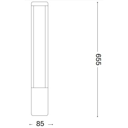 Ideal Lux - LED lauko šviestuvas TIFONE LED/8,5W/230V 65,5 cm IP65 antracitas