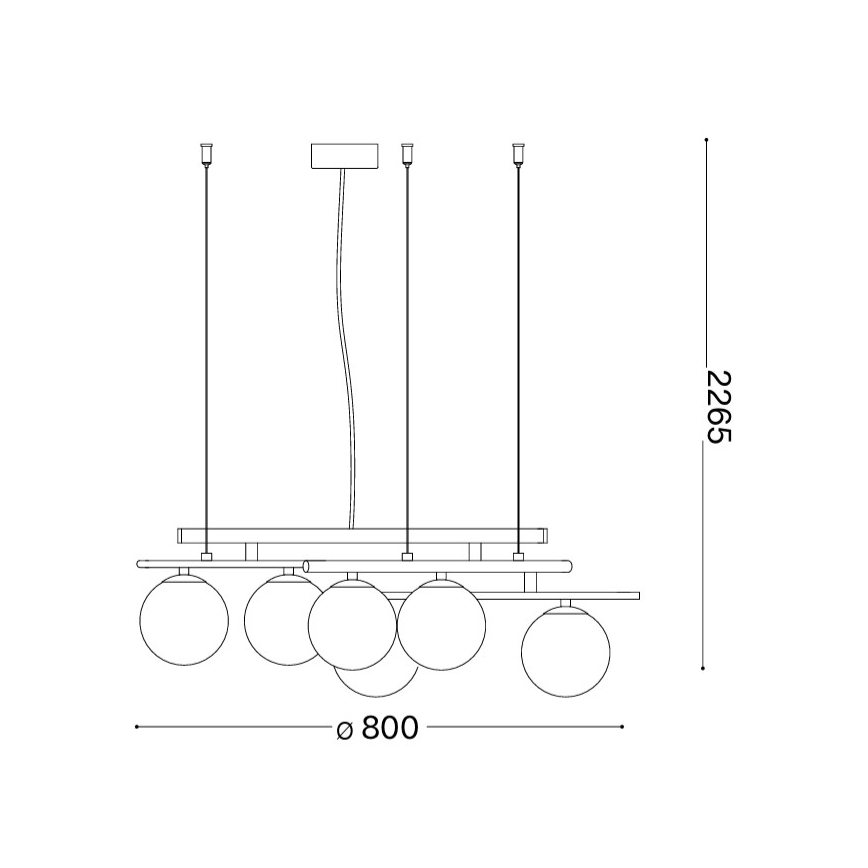 Ideal Lux - LED liustra ant laido ATLAS 6xG9/3W/230V auksinė