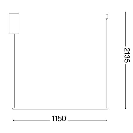 Ideal Lux - LED liustra ant laido ESSENCE LED/19W/230V 3000K CRI 90 juoda