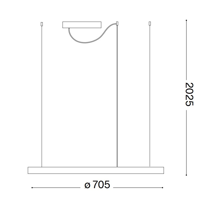 Ideal Lux - LED pakabinamas šviestuvas ant laido ORACLE SLIM LED/37W/230V 4000K CRI 90 skersm. 70 cm balta