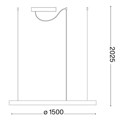 Ideal Lux - pakabinamas LED šviestuvas ant troselio ORACLE SLIM LED/83W/230V 3000K CRI 90, skersm. 150 cm, aukso spalvos