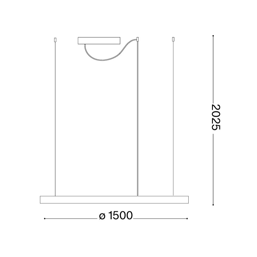 Ideal Lux - pakabinamas LED šviestuvas ant troselio ORACLE SLIM LED/83W/230V 3000K CRI 90, skersm. 150 cm, aukso spalvos