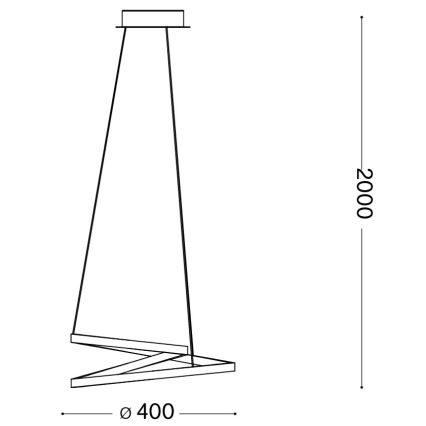 Ideal Lux - LED liustra ant laido OZ LED/38W/230V skersm. 40 cm CRI 90 auksinė