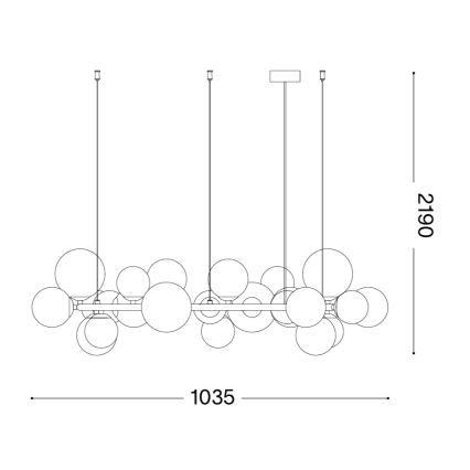 Ideal Lux - LED liustra ant laido PERLAGE 25xG9/3W/230V 110 cm auksinė/balta