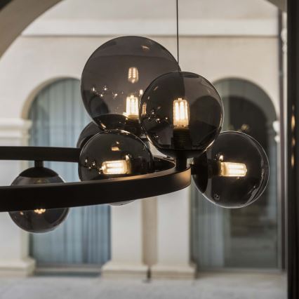 Ideal Lux - LED liustra ant laido PERLAGE 25xG9/3W/230V 110 cm juoda/dūminė juoda