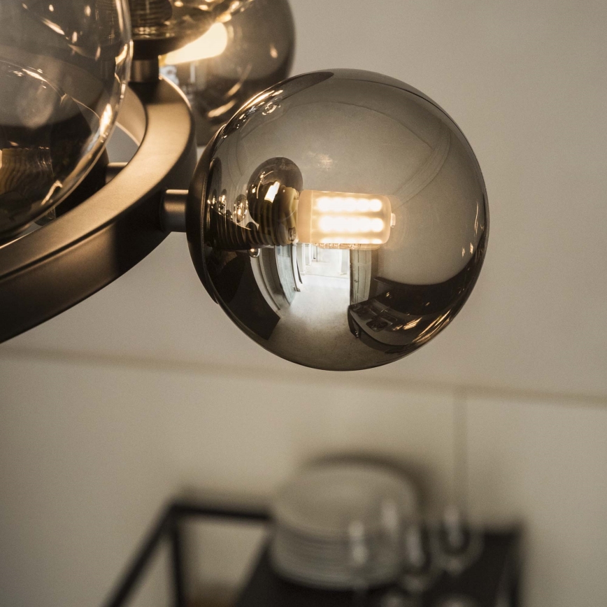 Ideal Lux - LED liustra ant laido PERLAGE 25xG9/3W/230V 110 cm juoda/dūminė juoda