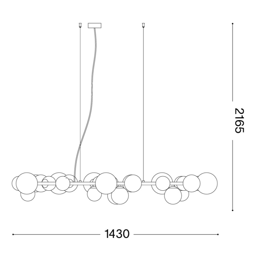 Ideal Lux - LED liustra ant laido PERLAGE 30xG9/3W/230V 143 cm auksinė/balta