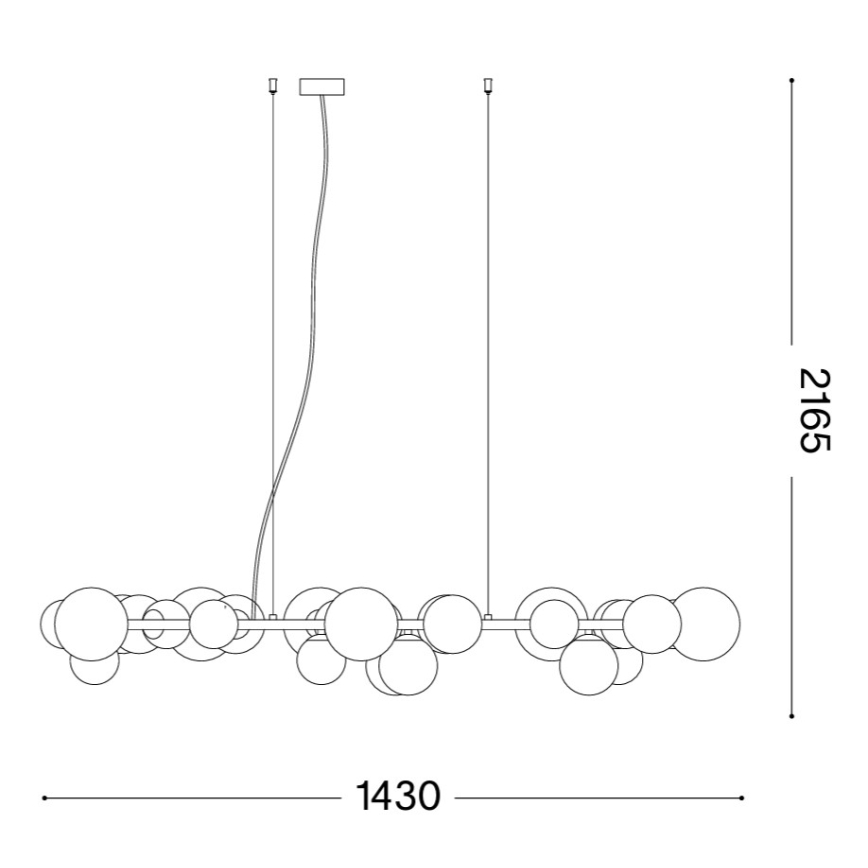 Ideal Lux - LED liustra ant laido PERLAGE 30xG9/3W/230V 143 cm auksinė/dūminė smėlio spalvos