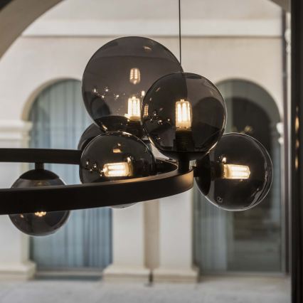 Ideal Lux - pakabinama LED liustra ant laido PERLAGE 30xG9/3W/230V 143 cm juoda/dūminė juoda