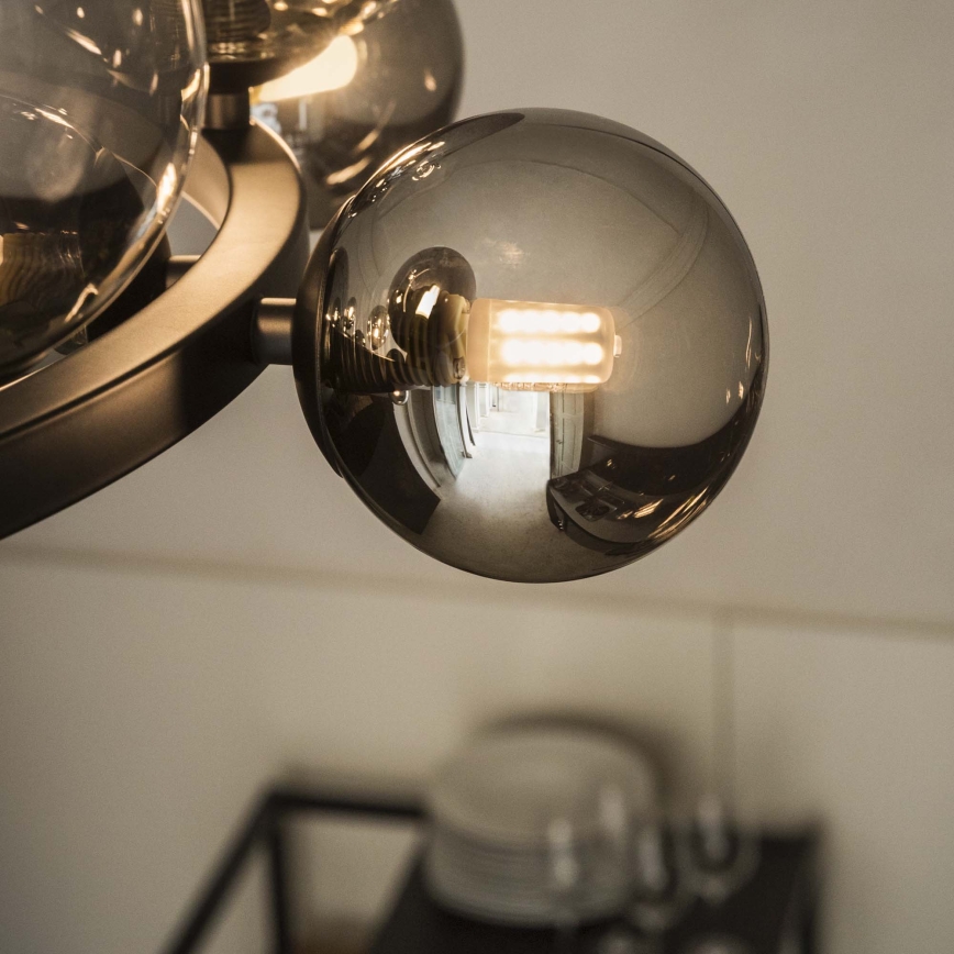 Ideal Lux - pakabinama LED liustra ant laido PERLAGE 30xG9/3W/230V 143 cm juoda/dūminė juoda