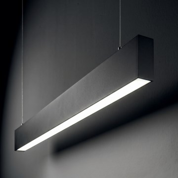 Ideal Lux - LED liustra ant laido STEEL, 29 W, 230 V, 4000 K, CRI 90, 120 cm, juoda