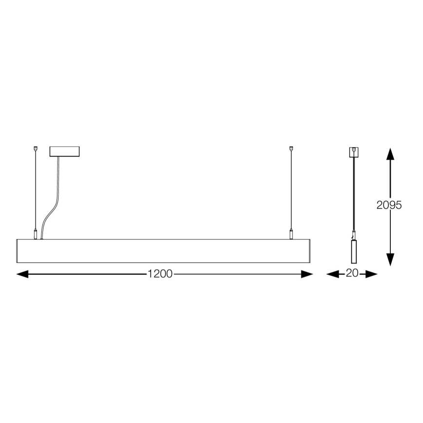 Ideal Lux - LED liustra ant laido STEEL LED/29W/230V 4000K CRI 90 120 cm balta