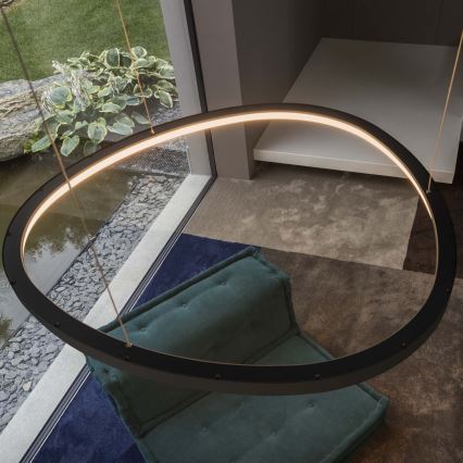Ideal Lux - LED liustra ant troselio GEMINI LED/78W/230V 2700K Ø 105 cm CRI 90 juoda