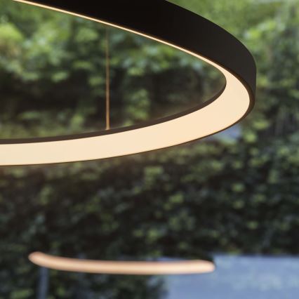 Ideal Lux - LED liustra ant troselio GEMINI LED/78W/230V 2700K Ø 105 cm CRI 90 juoda