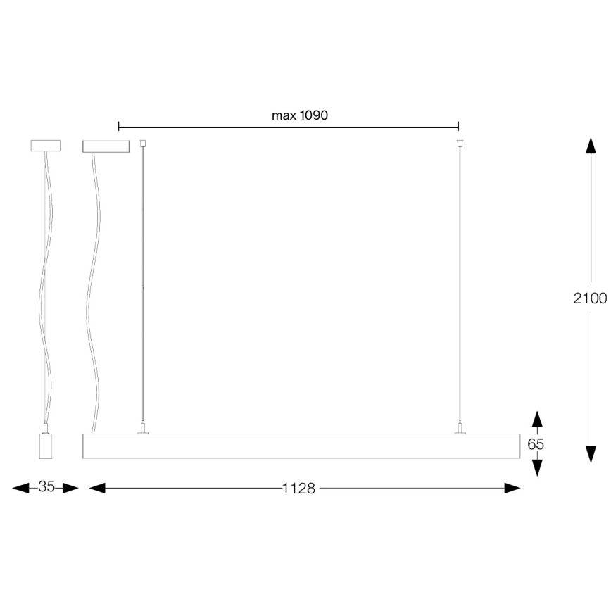 Ideal Lux - LED liustra ant troselio OFFICE LED/30W/230V 4000K CRI 90 balta