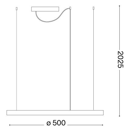Ideal Lux - LED pakabinama liustra ORACLE SLIM, 29 W, 230 V, 3000 K, CRI 90, skersmuo 50 cm, auksinė