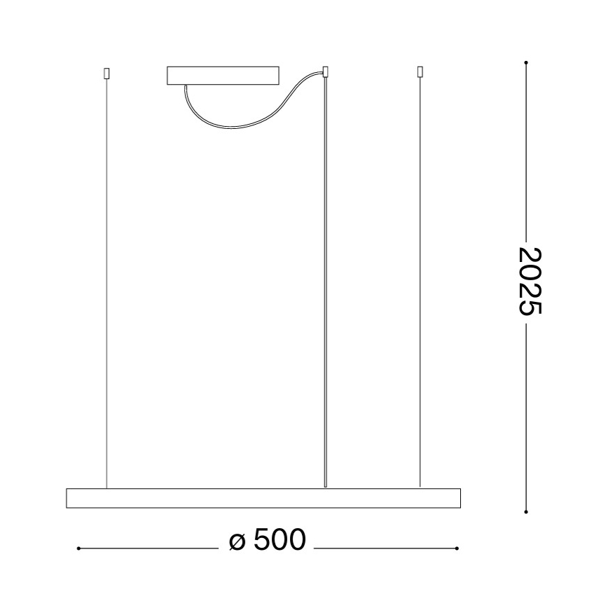 Ideal Lux - LED pakabinama liustra ORACLE SLIM, 29 W, 230 V, 3000 K, CRI 90, skersmuo 50 cm, auksinė