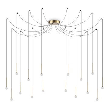 Ideal Lux - LED liustra ant troselių LUCCIOLA 16xLED/16W/230V CRI 90, voratinklio formos, žalvarinis