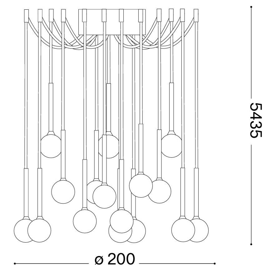 Ideal Lux - LED liustra ant troselių LUCCIOLA 16xLED/16W/230V CRI 90, voratinklio formos, žalvarinis