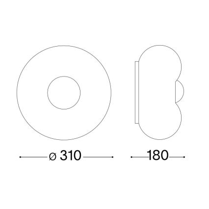 Ideal Lux - LED lubinis šviestuvas ARIZONA 2xGX53/9W/230V diametras 31 cm balta