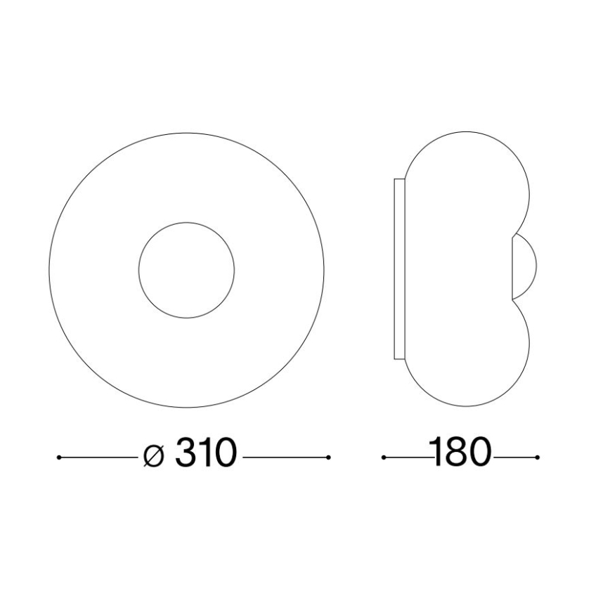 Ideal Lux - LED lubinis šviestuvas ARIZONA 2xGX53/9W/230V diametras 31 cm balta