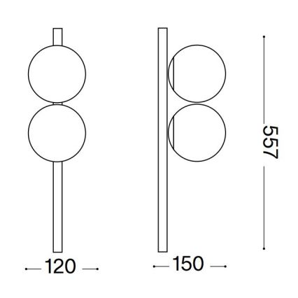 Ideal Lux - LED lubinis šviestuvas BINOMIO 2xG9/3W/230V auksas