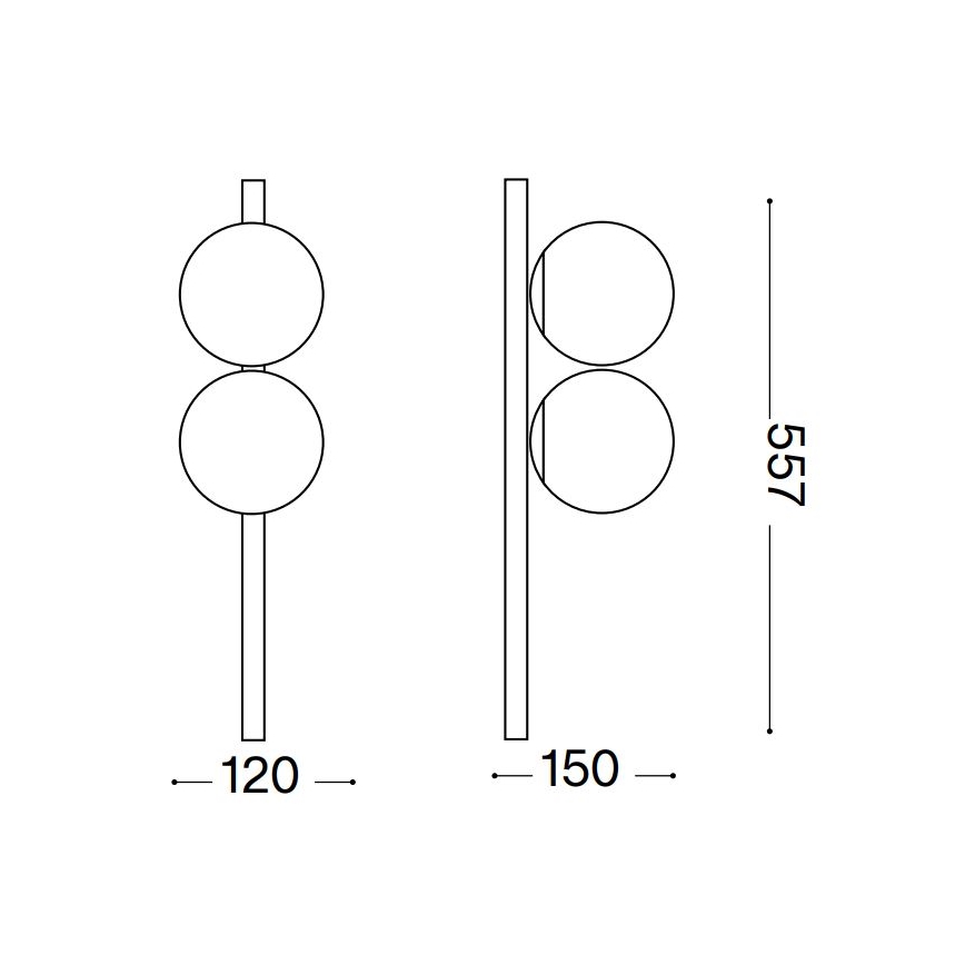 Ideal Lux - LED lubinis šviestuvas BINOMIO 2xG9/3W/230V auksas