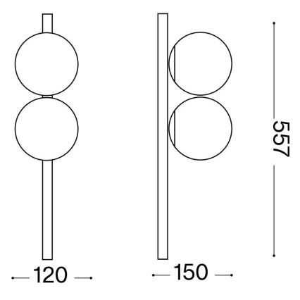 Ideal Lux - LED lubinis šviestuvas BINOMIO 2xG9/3W/230V balta