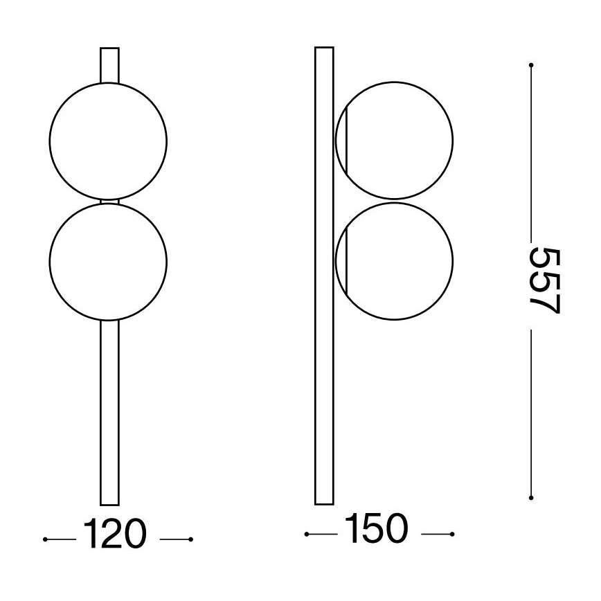 Ideal Lux - LED lubinis šviestuvas BINOMIO 2xG9/3W/230V balta