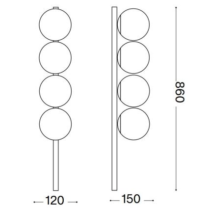 Ideal Lux - LED lubinis šviestuvas BINOMIO 4xG9/3W/230V auksas