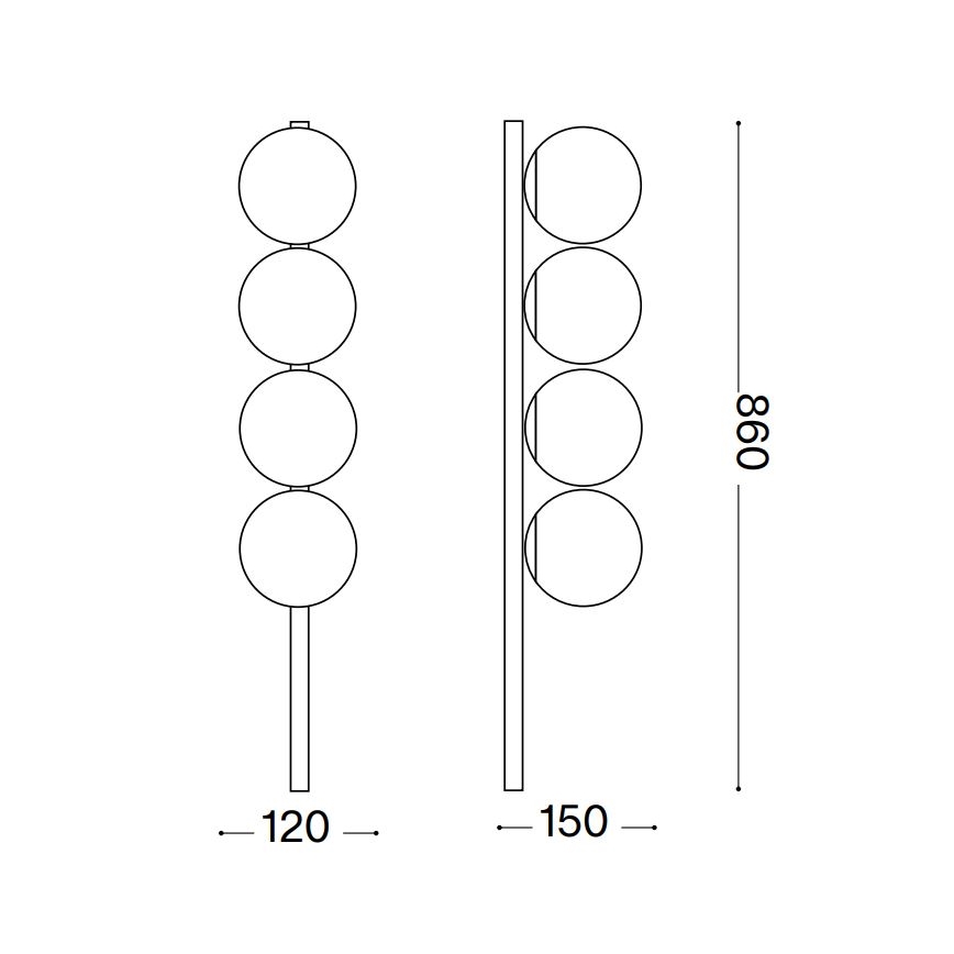 Ideal Lux - LED lubinis šviestuvas BINOMIO 4xG9/3W/230V auksas
