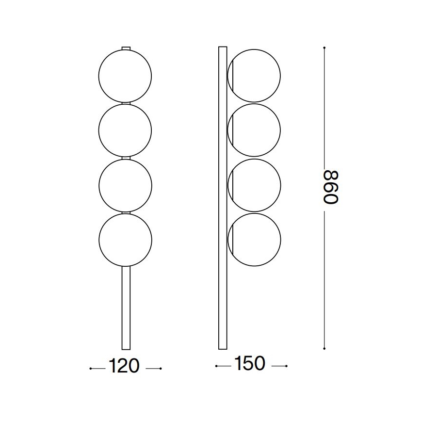 Ideal Lux - LED lubinis šviestuvas BINOMIO 4xG9/3W/230V juoda