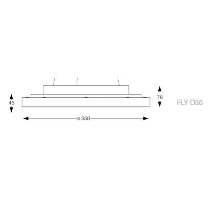 Ideal Lux - LED lubinis šviestuvas FLY LED/18W/230V 2700K diametras 35 cm CRI 90 IP40 balta