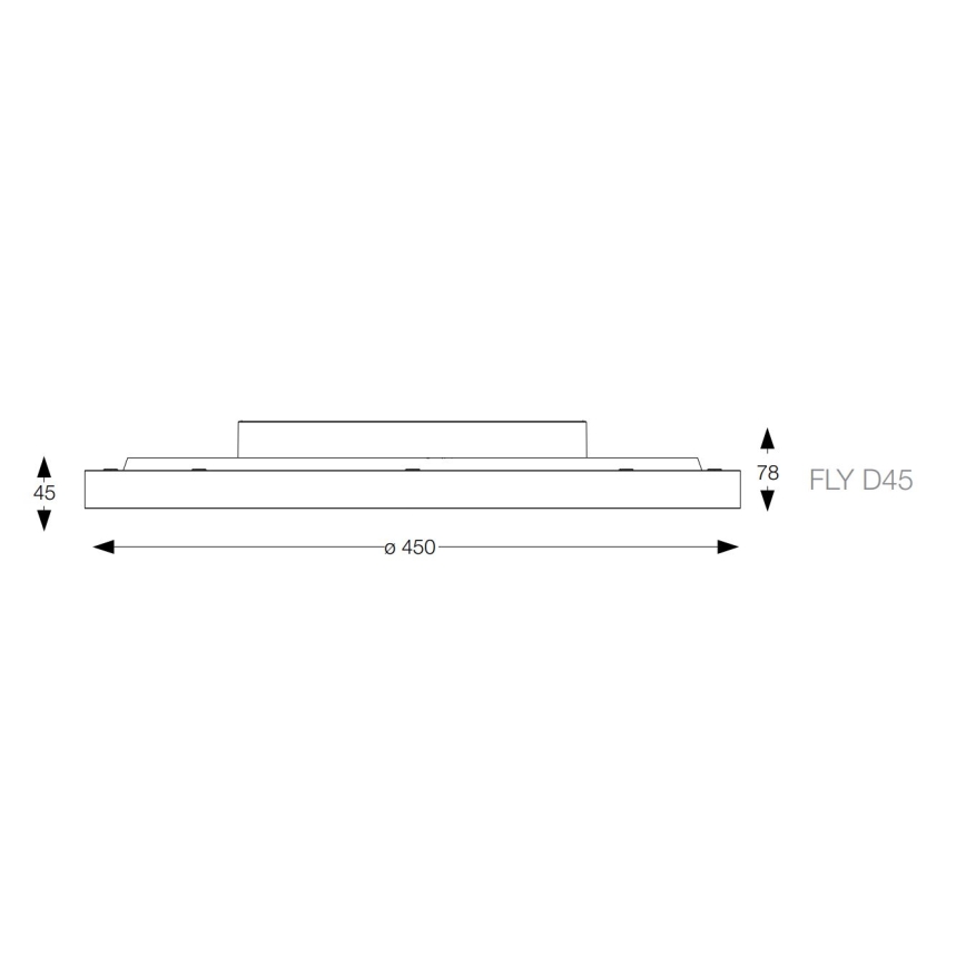 Ideal Lux - LED lubinis šviestuvas FLY LED/26W/230V 2700K diametras 45 cm CRI 90 IP40 juoda