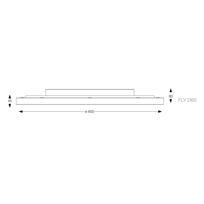 Ideal Lux - LED lubinis šviestuvas FLY LED/53W/230V 2700K diametras 60 cm CRI 90 IP40 juoda
