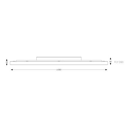 Ideal Lux - LED lubinis šviestuvas FLY LED/68W/230V 3000K diametras 90 cm CRI 90 IP40 juoda