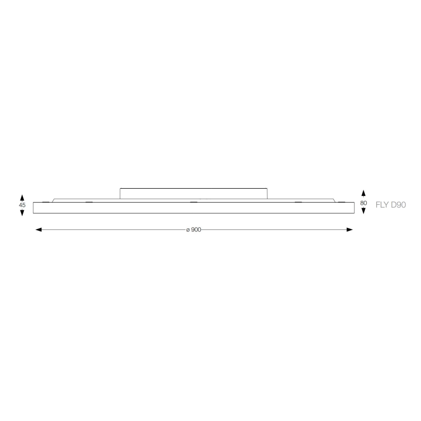 Ideal Lux - LED lubinis šviestuvas FLY LED/68W/230V 3000K diametras 90 cm CRI 90 IP40 juoda