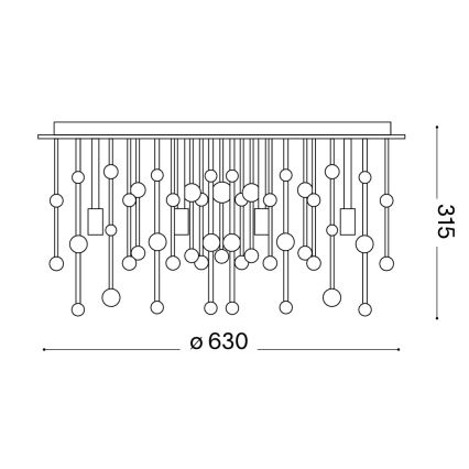 Ideal Lux - LED lubinis šviestuvas NEVE, 12×G9/3W/230V, skersmuo 63 cm, blizgus chromas