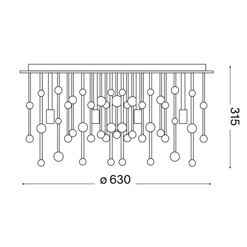 Ideal Lux - LED lubinis šviestuvas NEVE, 12×G9/3W/230V, skersmuo 63 cm, blizgus chromas