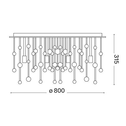 Ideal Lux - LED lubinis šviestuvas NEVE 15xG9/3W/230V Ø 80 cm blizgus chromas