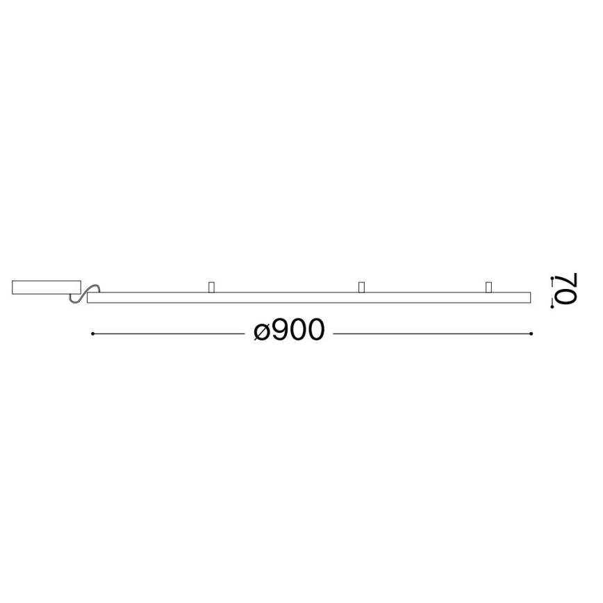 Ideal Lux - LED lubinis šviestuvas ORACLE S LED/53W/230V 2700K diametras 90 cm juoda